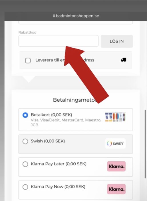 Rabattkod Badmintonshoppen